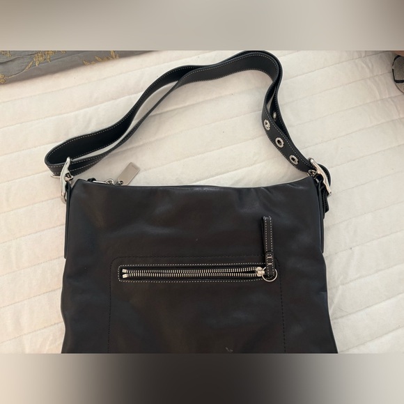 Coach 1414 Black Shoulder/Crossbody Leather Bag with Adjustable Strap - Picture 8 of 11